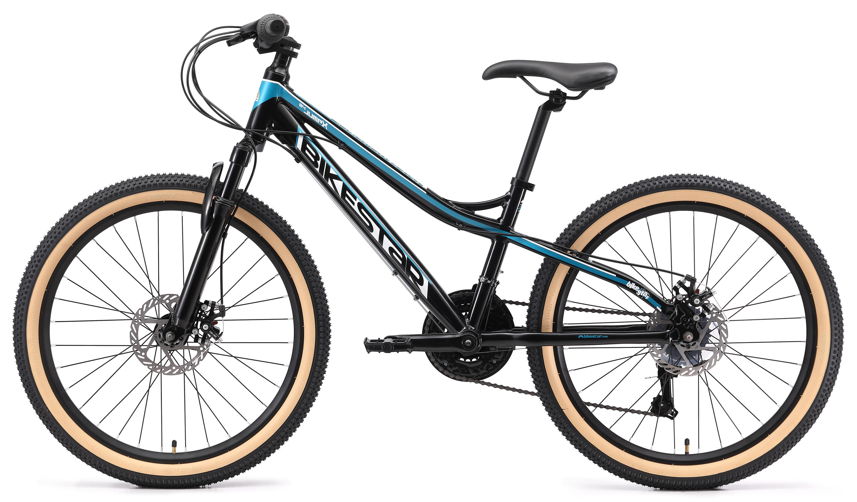 MTB 24" aluminium, kinderfiets 9 jaar, hardtail, 21 versnellingen, schijfremmen 3/7