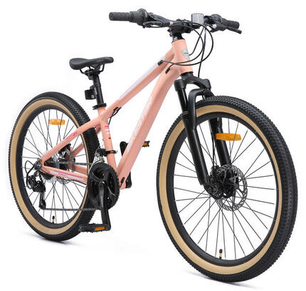 MTB 24" aluminium, kinderfiets 9 jaar, 21 versnellingen, schijfremmen