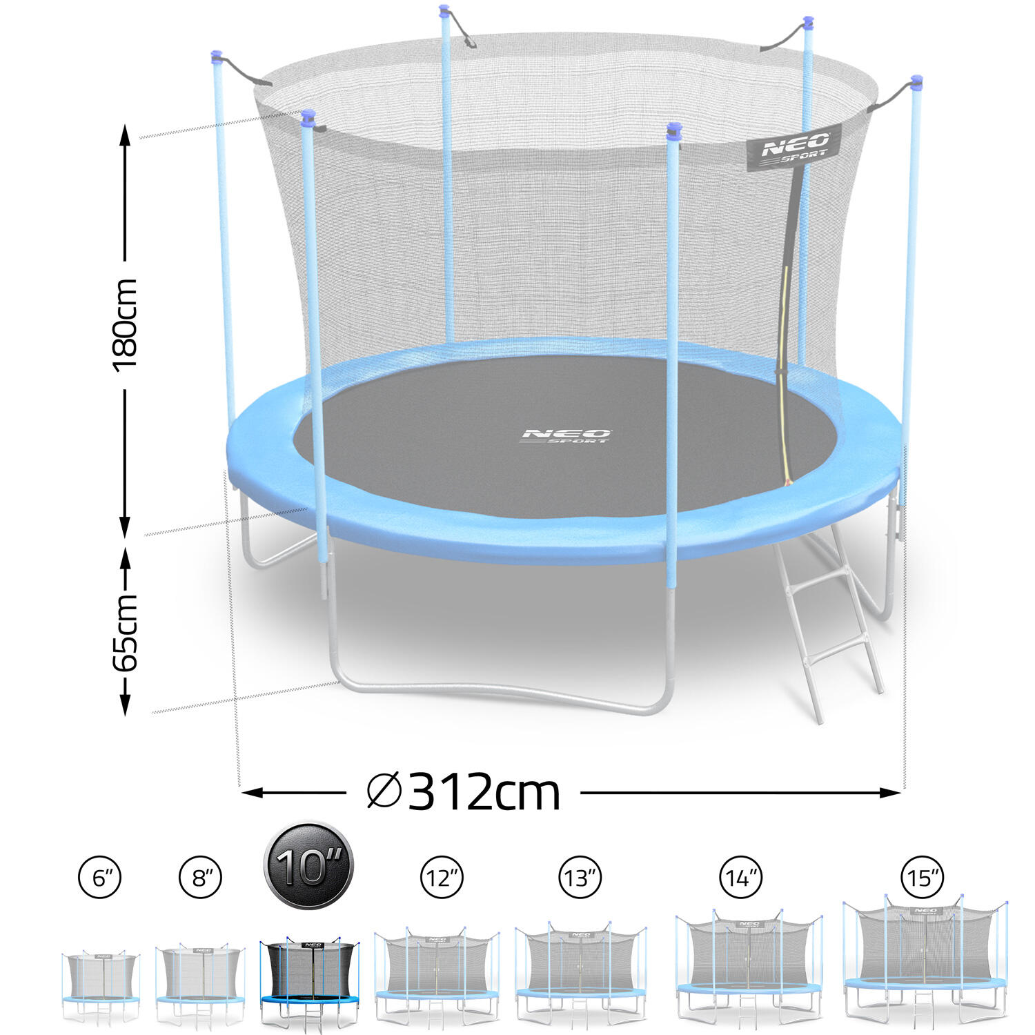 Trampolini ginnastica bambino Neo-Sport Ns-10W181, Blu 5/7