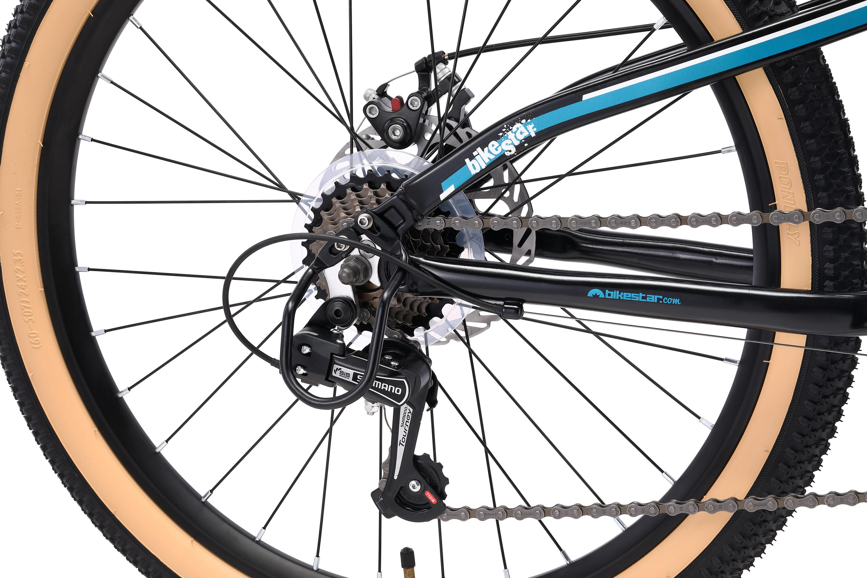MTB 24" aluminium, kinderfiets 9 jaar, hardtail, 21 versnellingen, schijfremmen 5/7