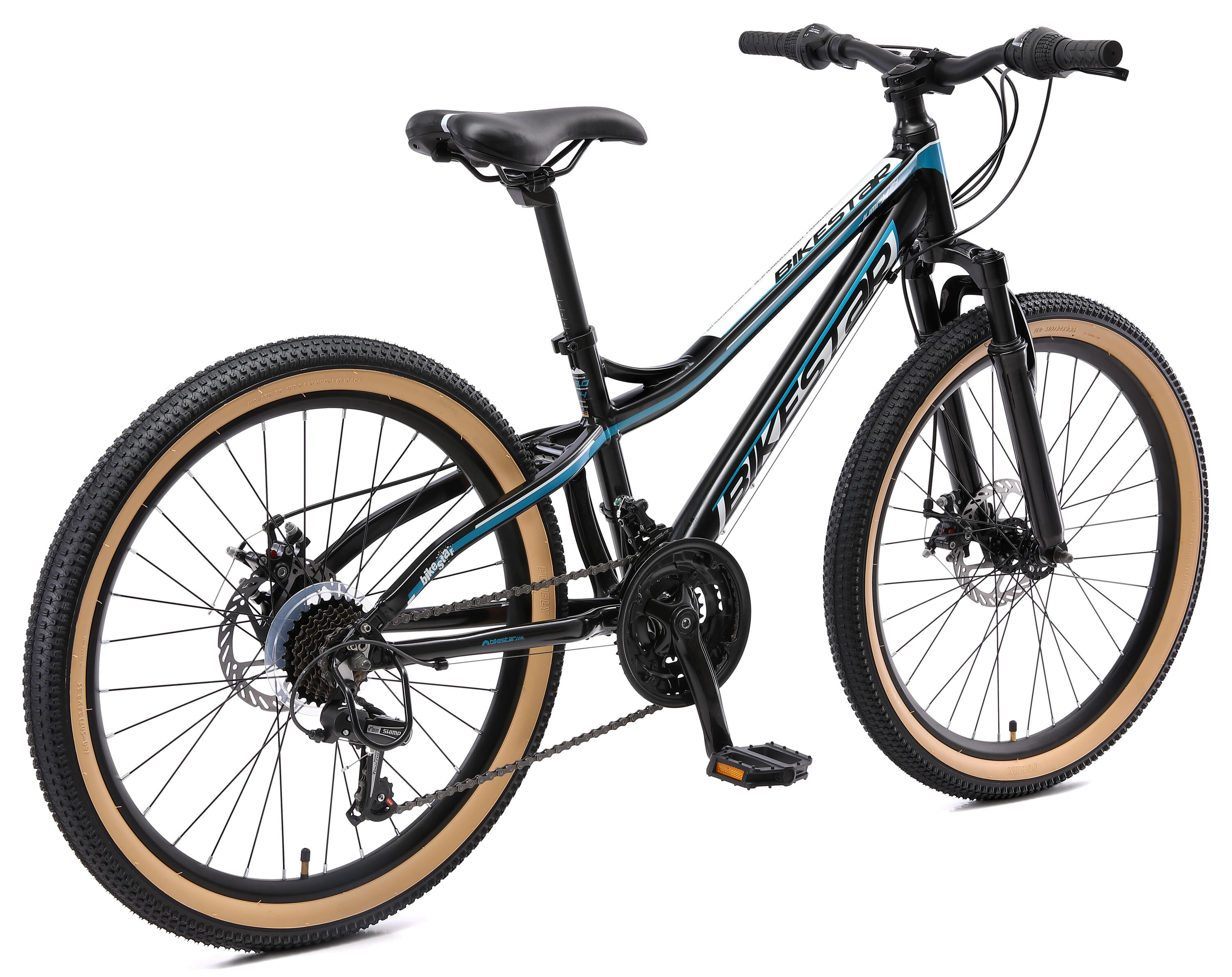 MTB 24" aluminium, kinderfiets 9 jaar, hardtail, 21 versnellingen, schijfremmen 4/7