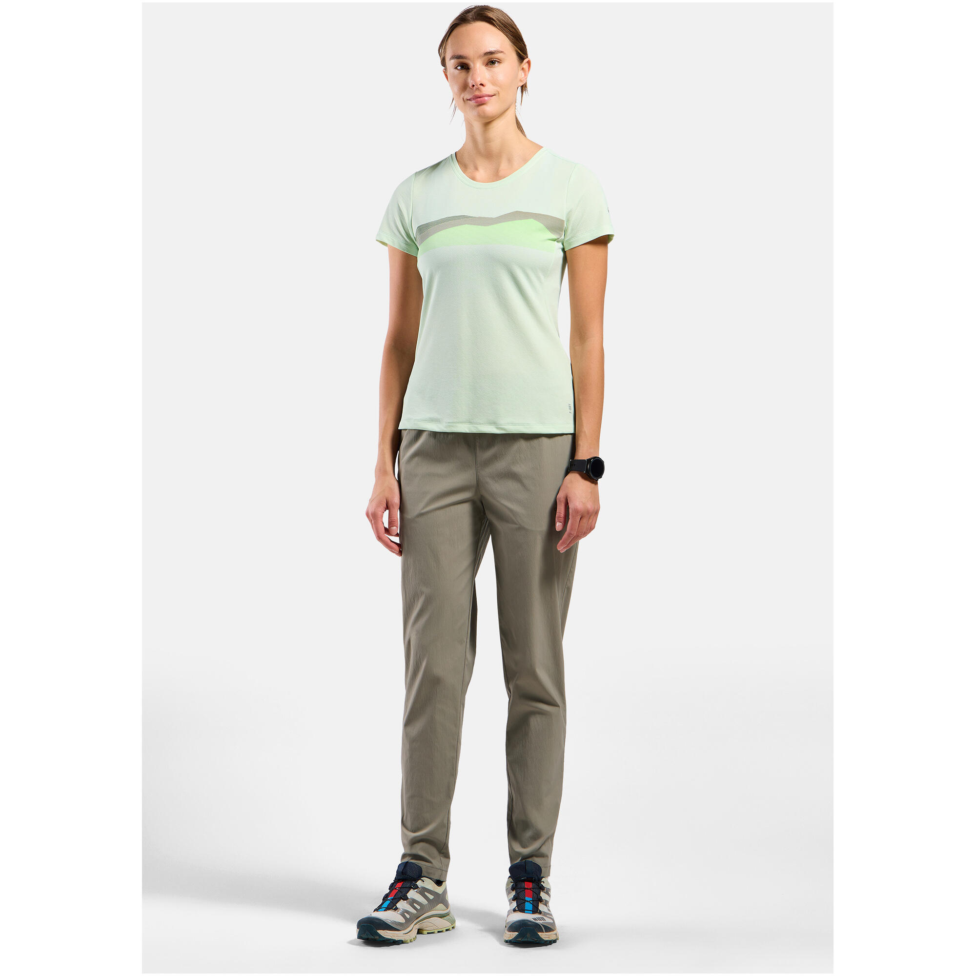 T-Shirt Technique Odlo F-Dry Ridgeline Vert Clair Femme 3/6