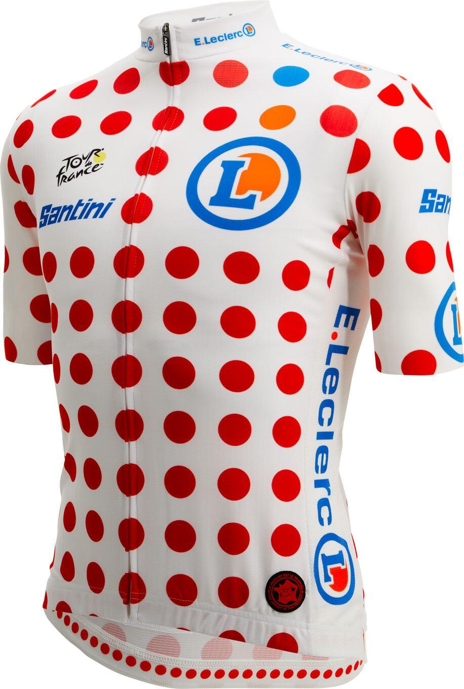 Santini Trikot mit Punkten Santini Meilleur Grimpeur Tour de France Weiß/Rot 2/3