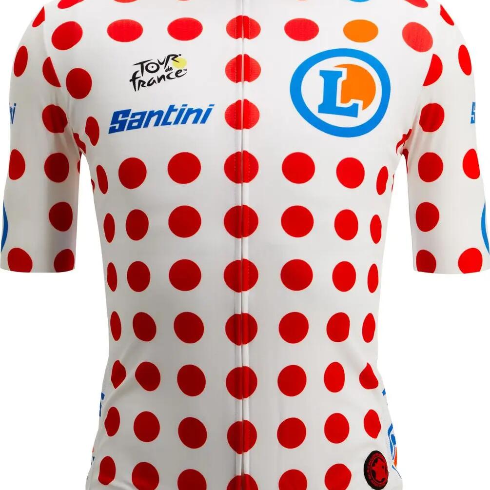 Santini Best Climber Tour de France Polka Dot Jersey White/Red