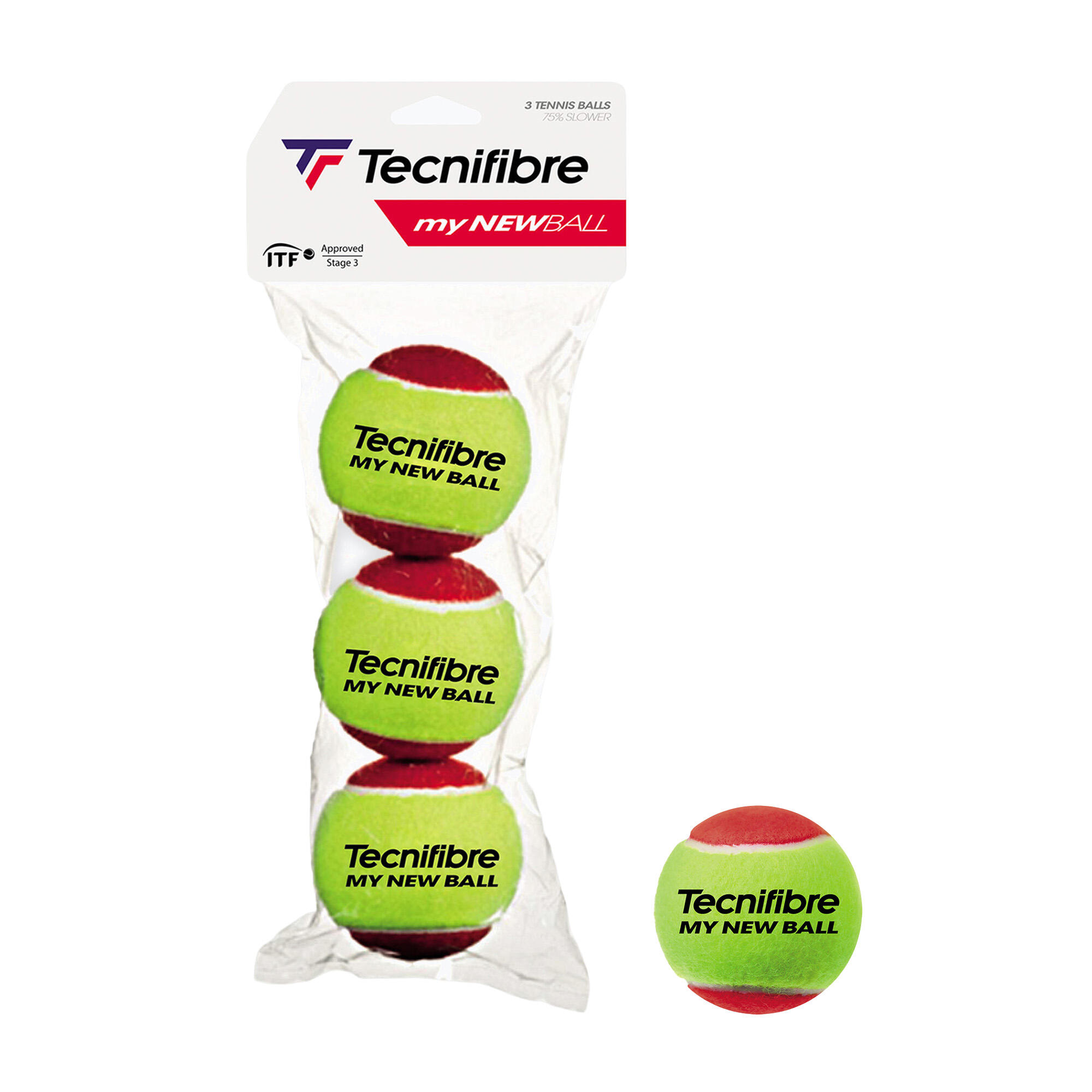 Lot de 3 balles de tennis enfant Tecnifibre My new ball 4/4