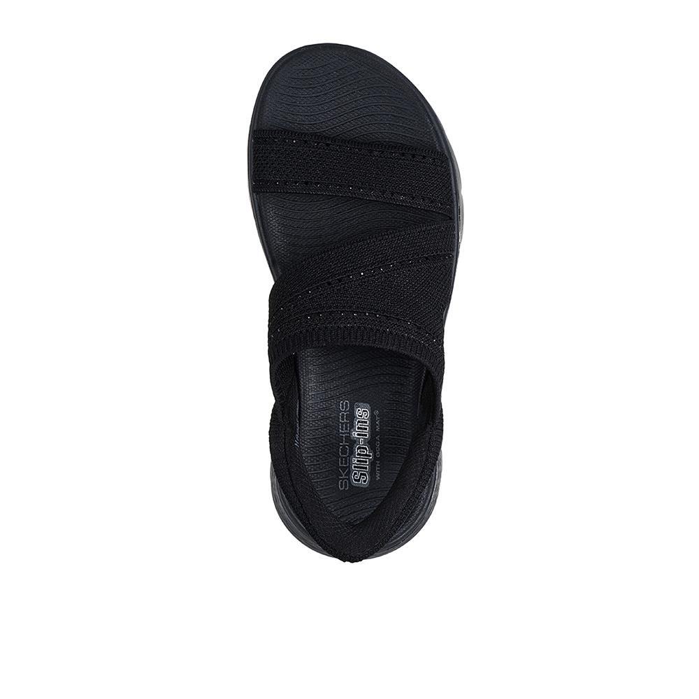 Sandalias Skechers Mujer Go Walk Flex Belle Negro 3/4