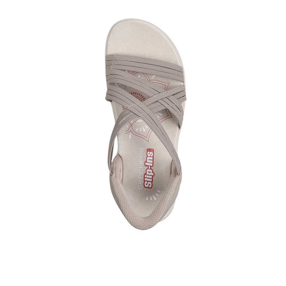 Sandálias Skechers Mulher Reggae Slim Simply Stretchy Bege 3/4