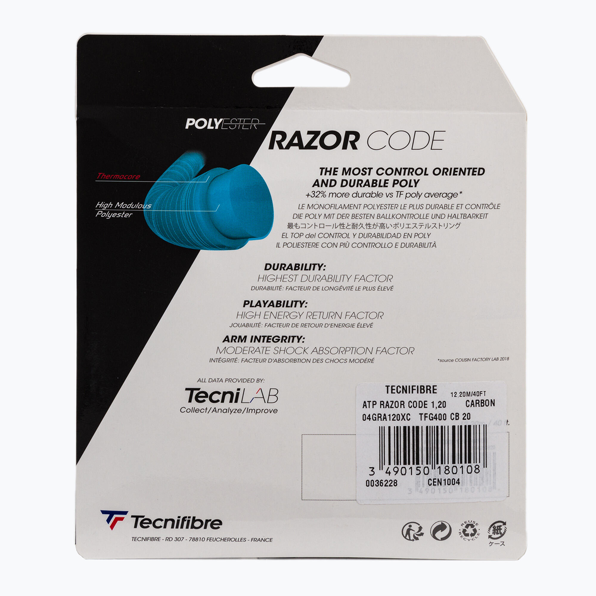 Tennissaiten Tecnifibre Razor Code 12 m 2/3