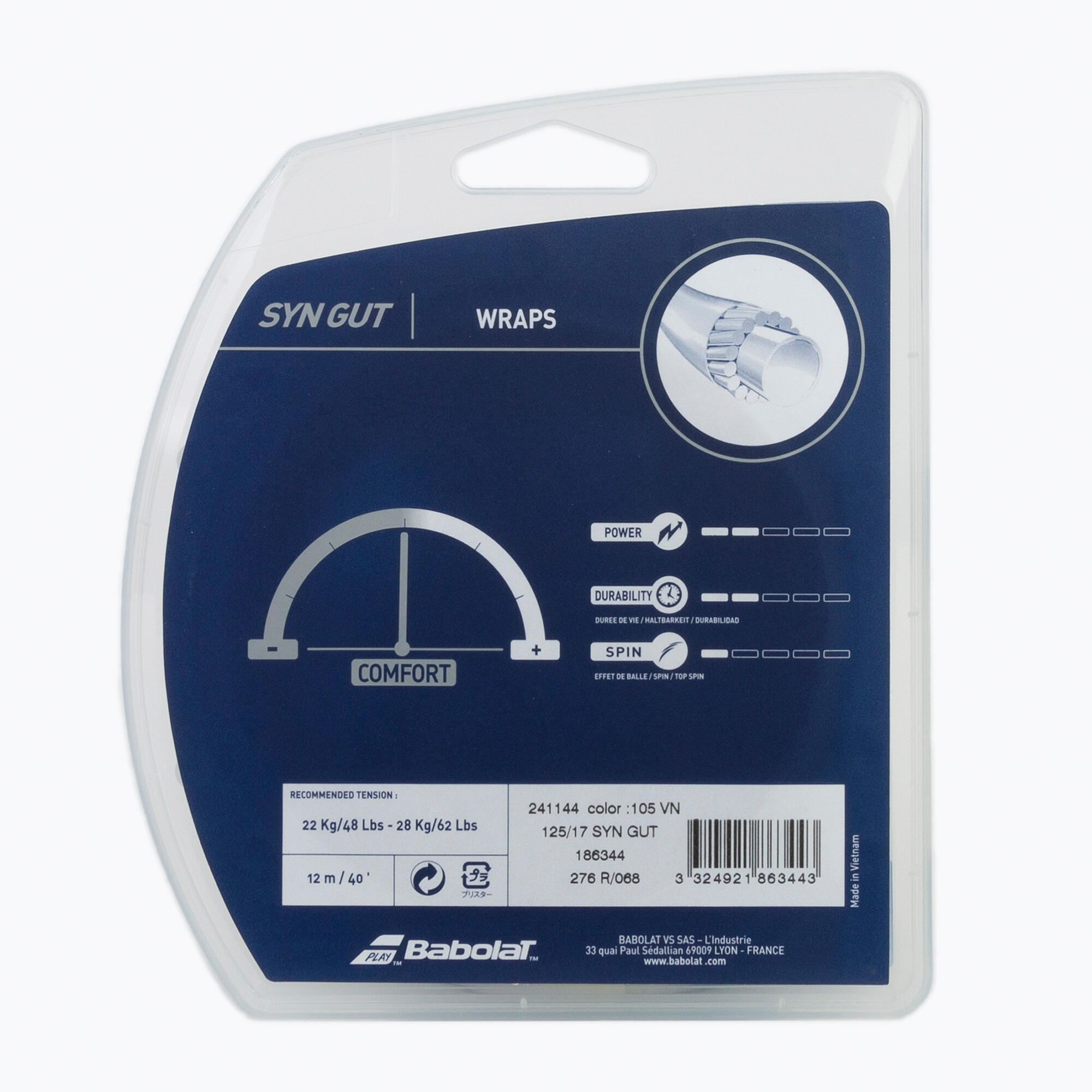 Corda Da Tennis Syn Gut 12m 2/3