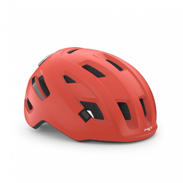 MET E-Mob Road Bike Cycle Helmet Coral/Black 56-58cm (Medium)