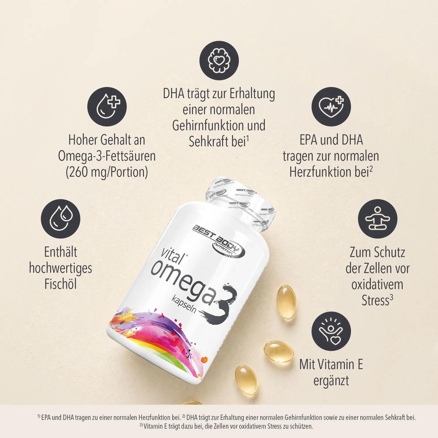 Vital Omega 3 Kapseln - 120 Stück/Dose 3/4