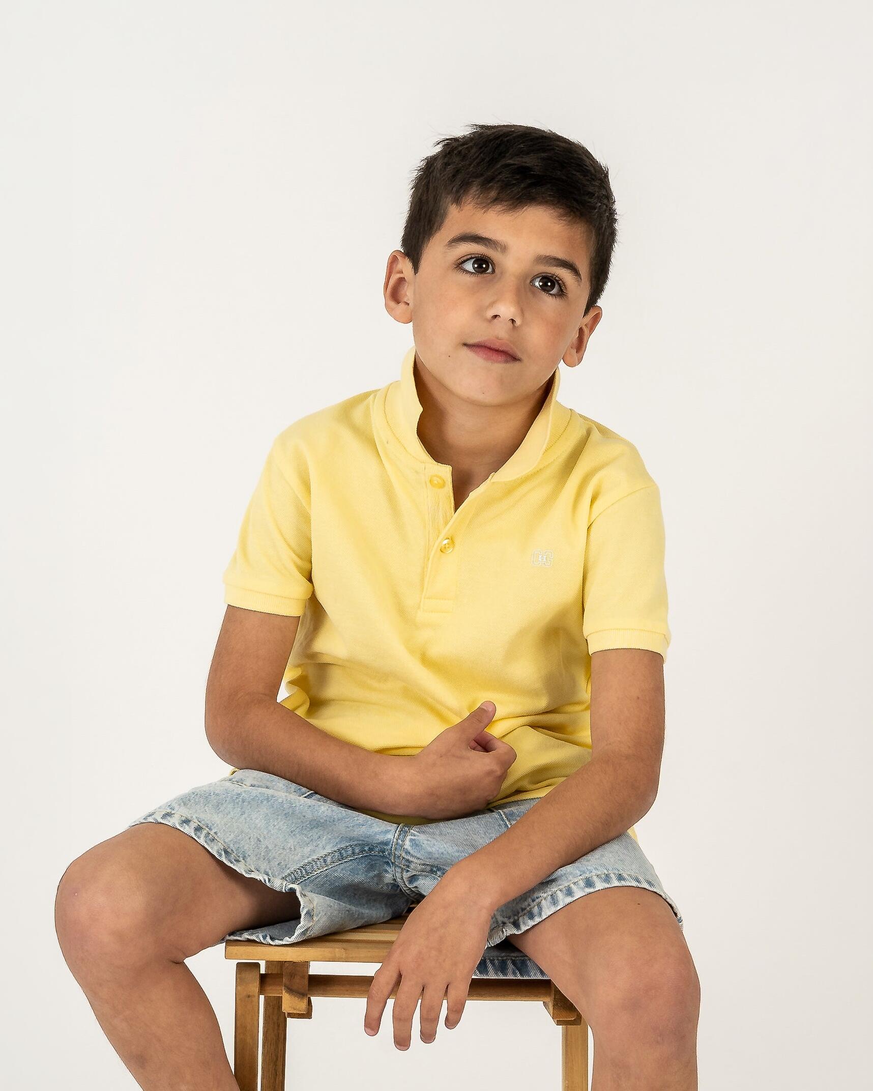 Polo niño amarillo piqué 5/5