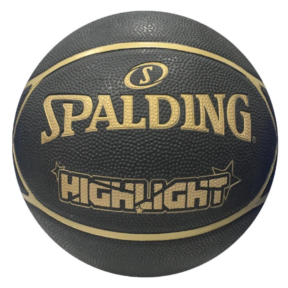 Balón de Baloncesto Spalding Highlight Black/Gold Talla 7 1/3