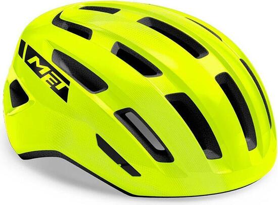 Casque Route Met Miles Jaune Fluo Brillant