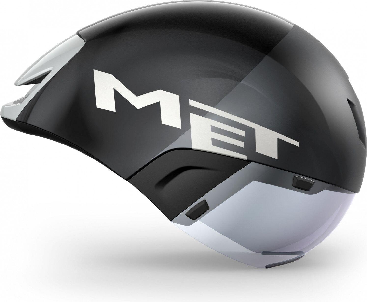 MET Codatronca Helmet Black Silver Matt Glossy 3/4