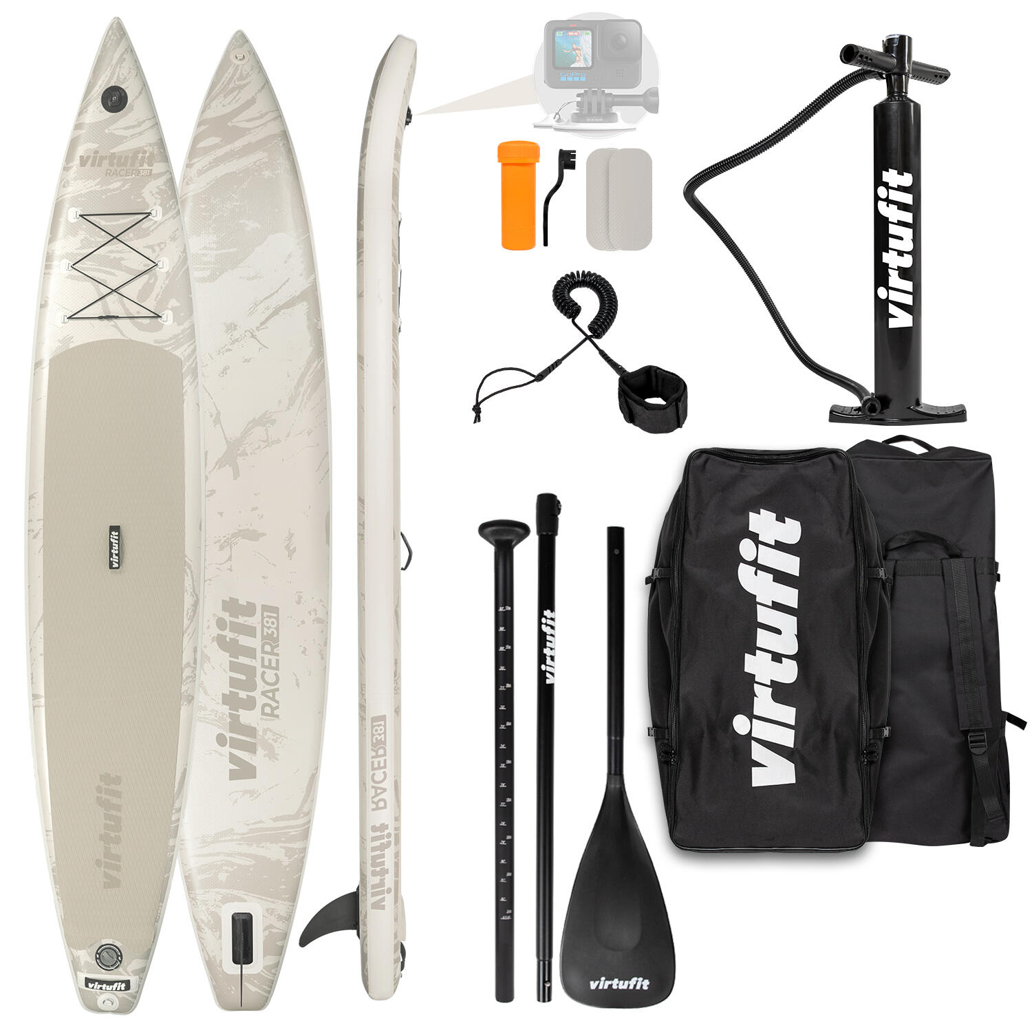 Deska SUP Racer 381 - Z akcesoriami i torbą do przenoszenia.