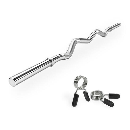 Curl bar - EZ Barbell bar - 120 cm - Clip a molla - 30 mm