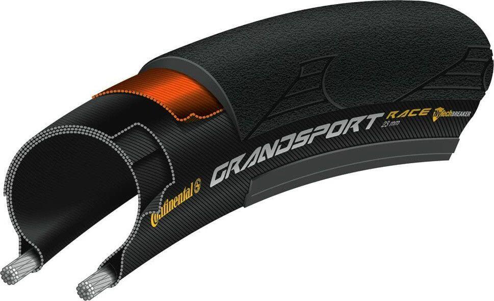 Pneu route 700 x 25 Continental grand sport race noir-noir ts (25-622) 3/4