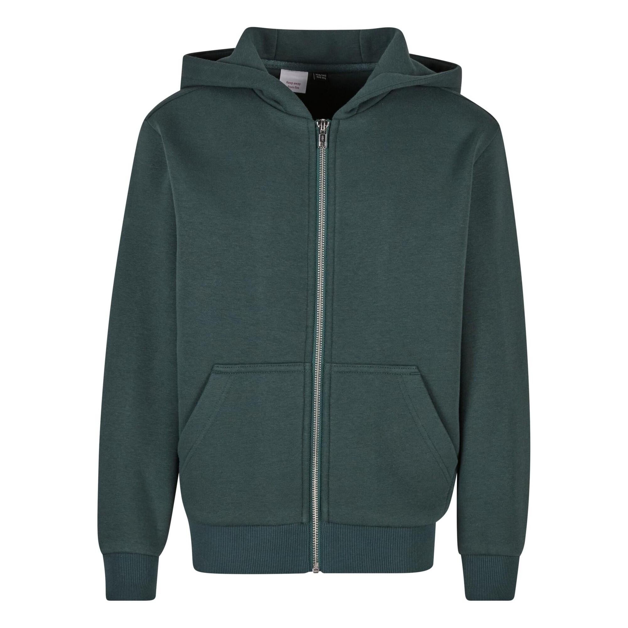Build Your Brand Childrens/Kids Fluffy Full Zip Hoodie
