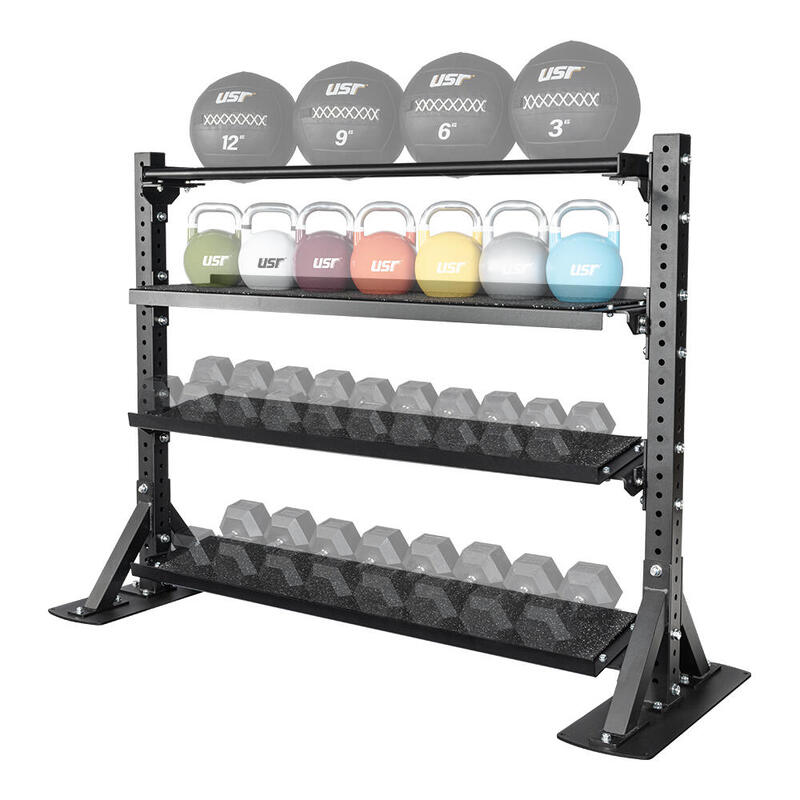 USR Miletos-A-R40 4 Katlı Dambıl-Kettlebell-Wallball Rafı