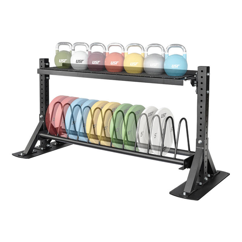 USR Miletos-B-R20 2 Katlı Bumper Plaka-Dambıl-Kettlebell Rafı
