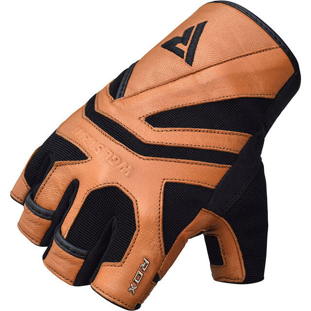 FITNESS-HANDSCHUH AUS LEDER S12 TAN-S 3/3