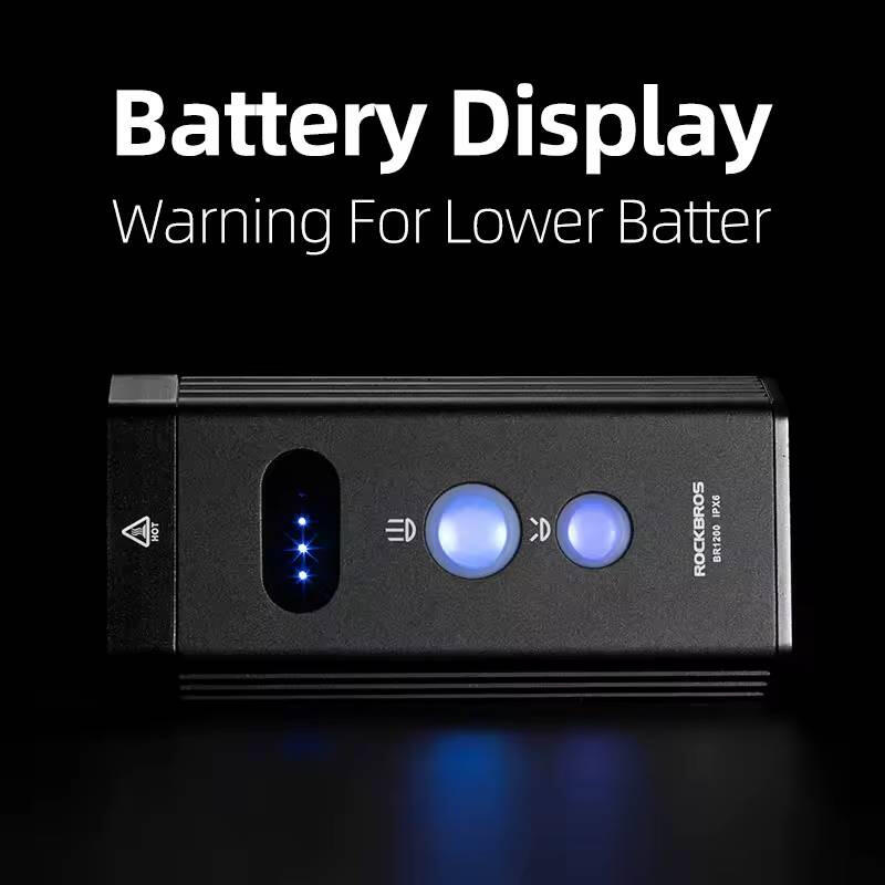 ROCKBROS BR2000 Lampka rowerowa przednia 2000LM USB IPX6 POWERBANK 2/7