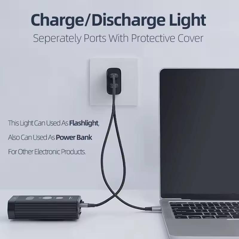 ROCKBROS BR2000 Lampka rowerowa przednia 2000LM USB IPX6 POWERBANK 4/7