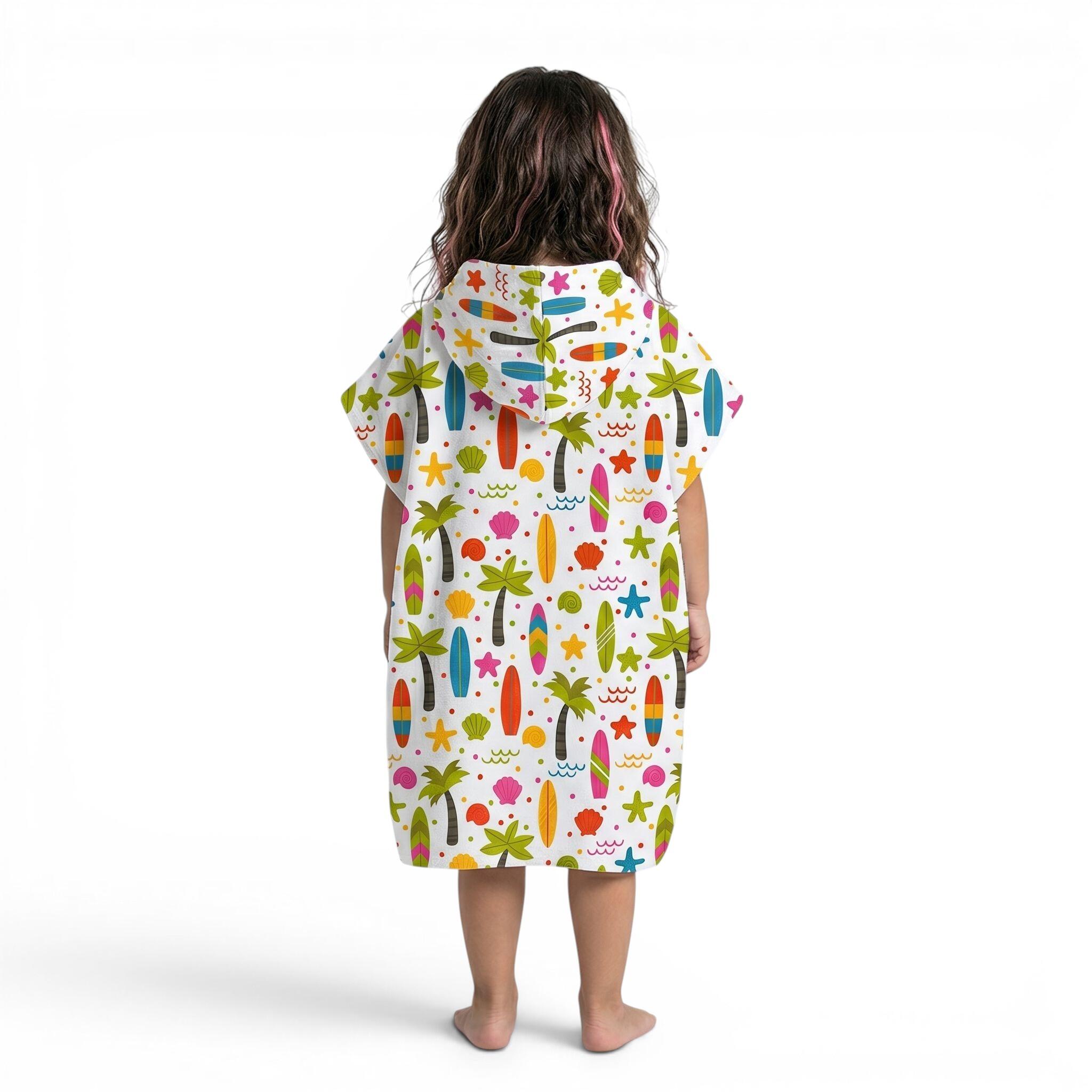 Poncho de serviette Surf Enfants Microfibre Palms & Boards 2/6