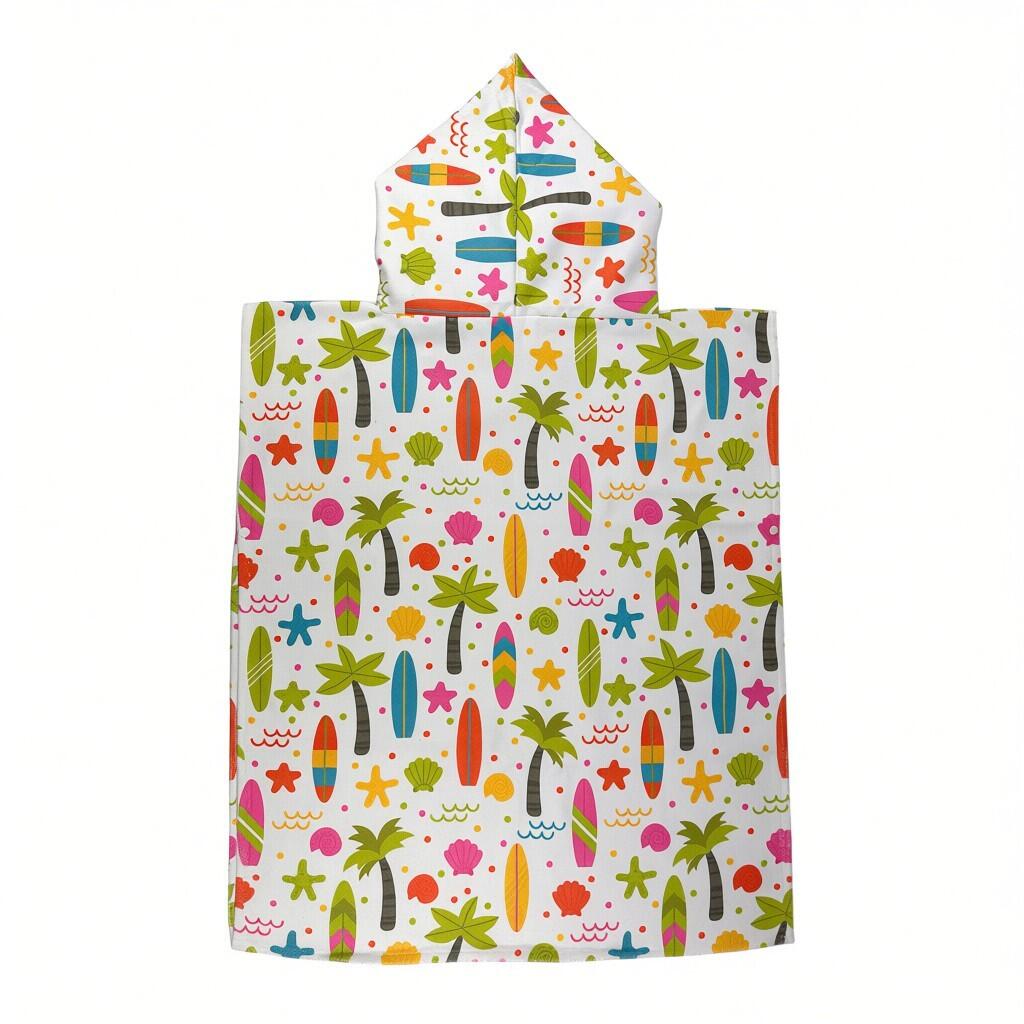 Poncho de serviette Surf Enfants Microfibre Palms & Boards 4/6