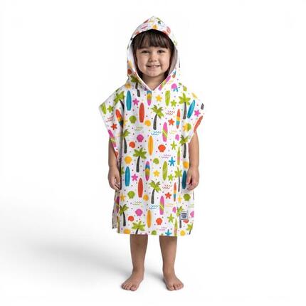 Poncho de serviette Surf Enfants Microfibre Pink Hibiscus