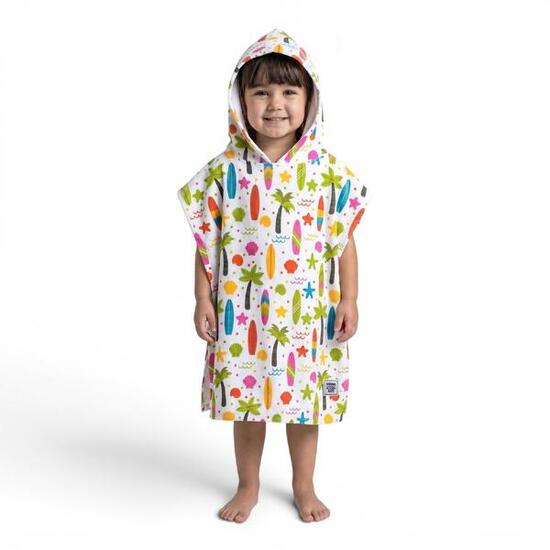 Poncho de serviette Surf Enfants Microfibre Palms & Boards