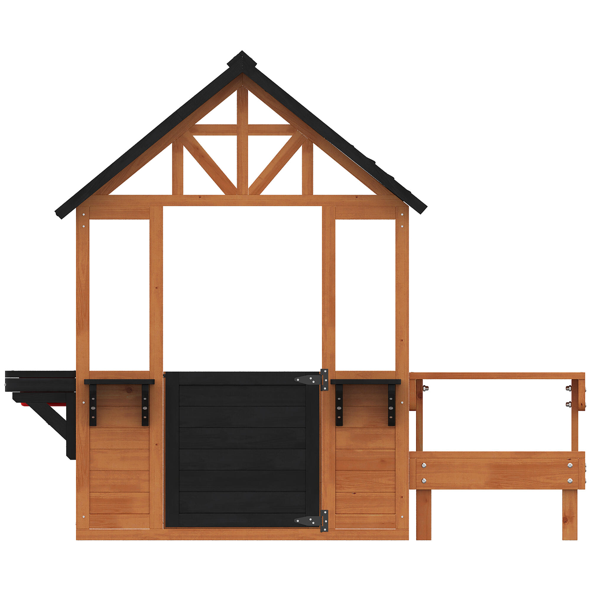 Casita Infantil AIYAPLAY 166.3x112.5x139.7 cm Marrón 4/5