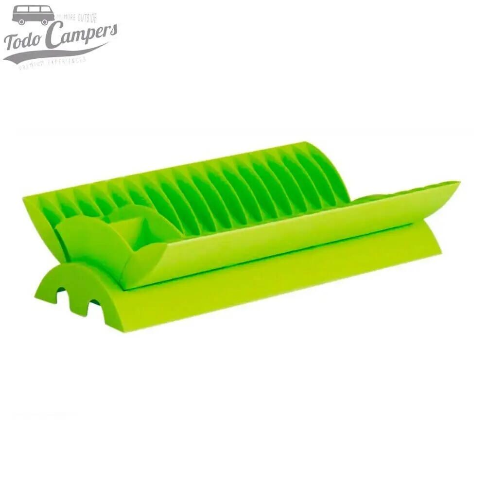 Escurreplatos plegable de plastico verde lima 2/5