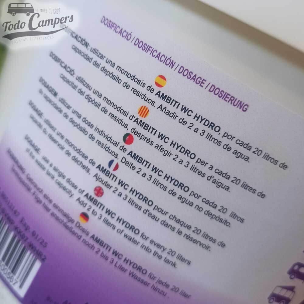 Limpiador de WC químico monodosis Ambiti Hydro Natur-Pino - 100 ud 2/3