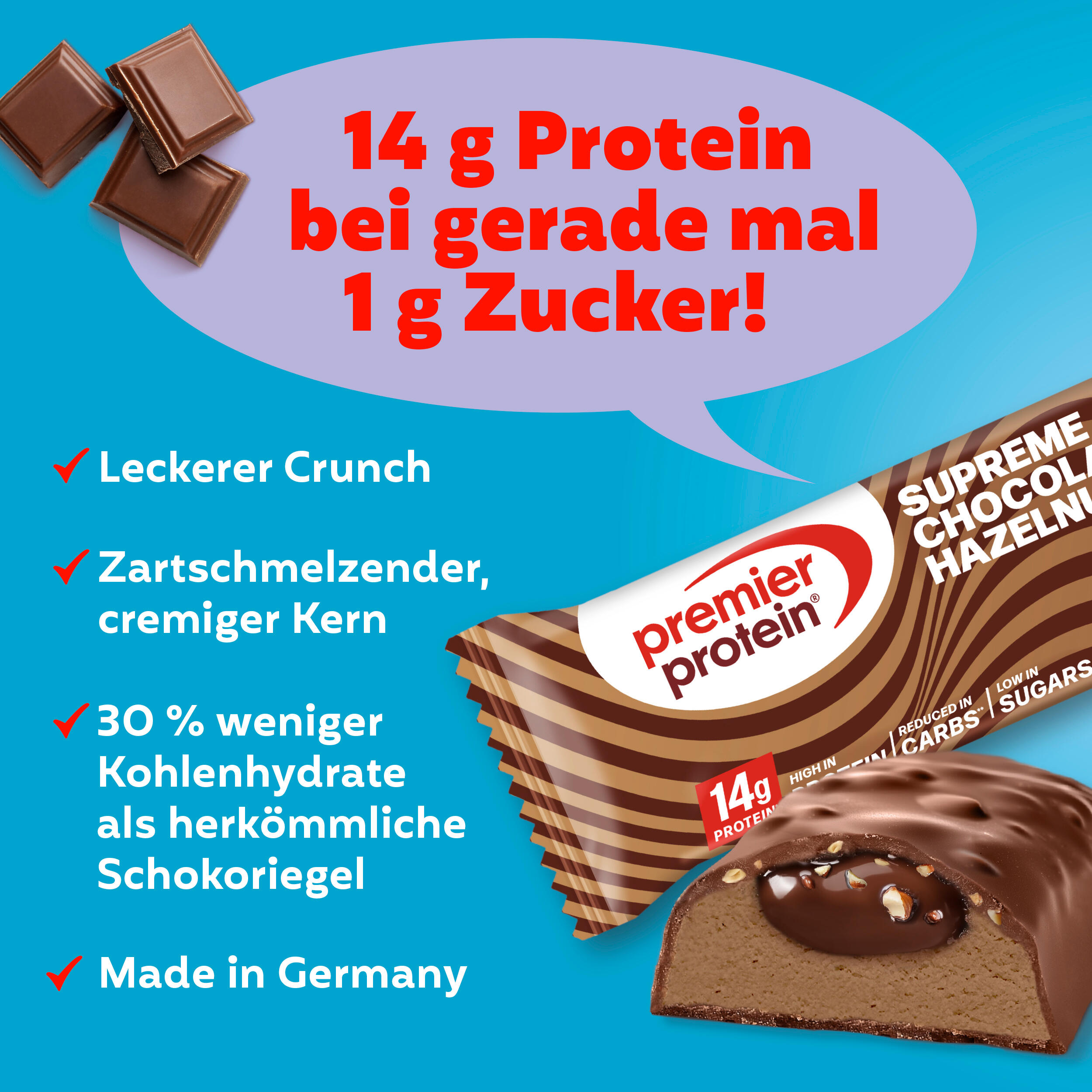 24x 42g Supreme Bar Tropical Cream Chocolate Hazelnut MIX 4/5