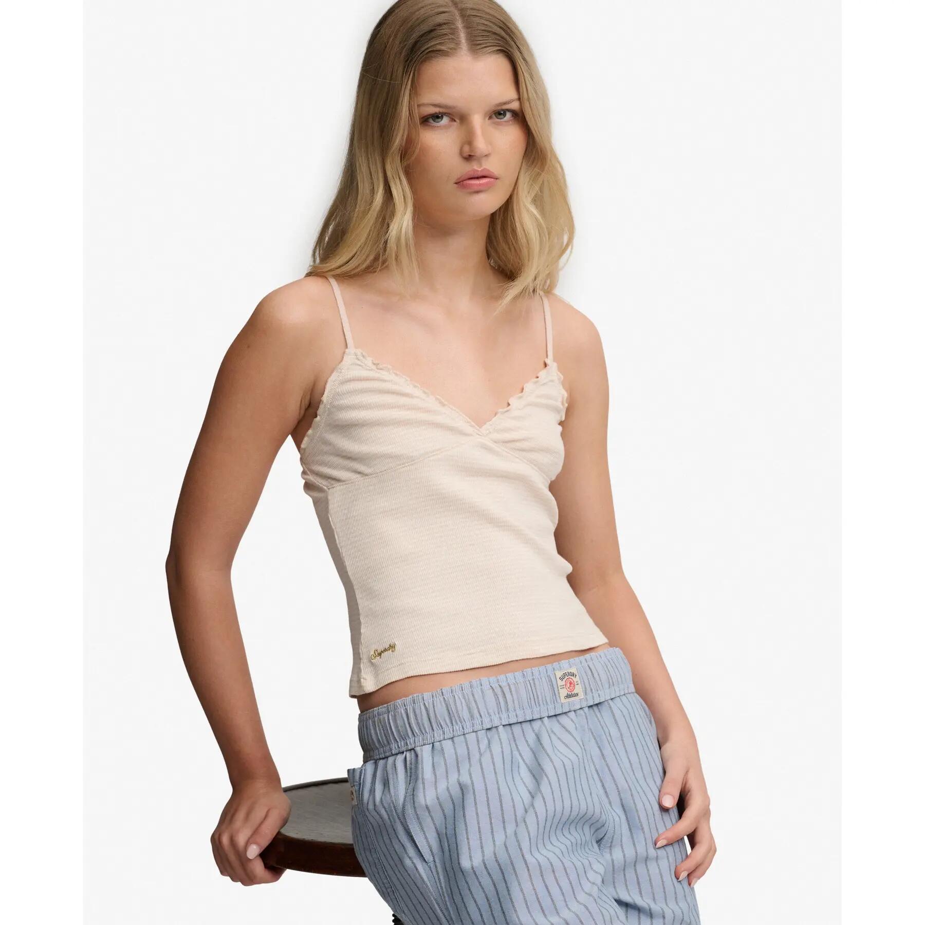 Débardeur gaufré col V femme Superdry Athletic Essential 2/7