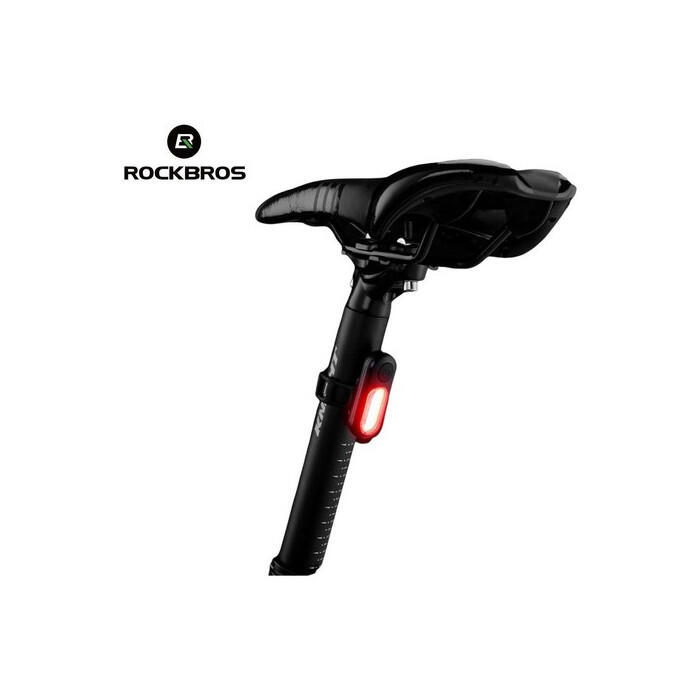 Lampka rowerowa tylna Rockbros PT6005B LED IP44 USB kogut  na sztycę 6/6