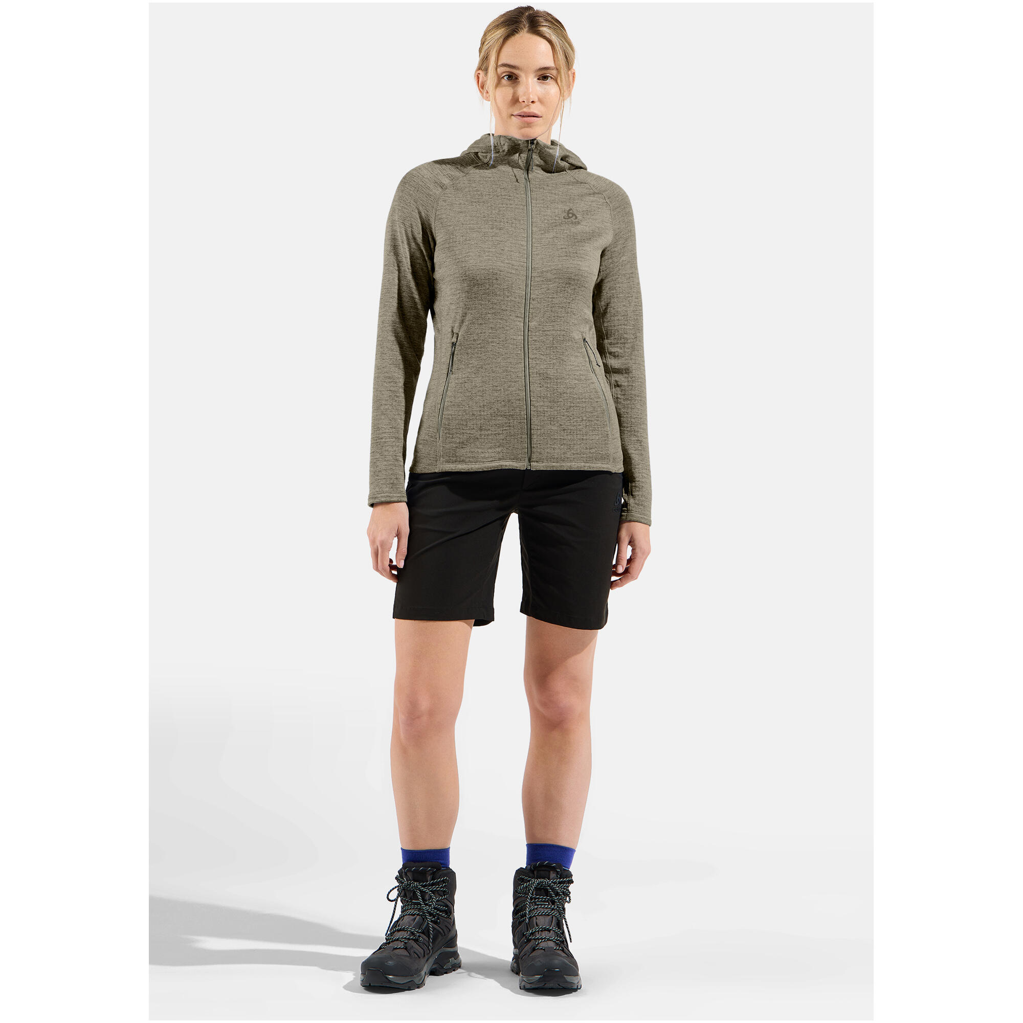 Bluza damska Odlo TENCIA Mid layer hoody full zip szara 3/7