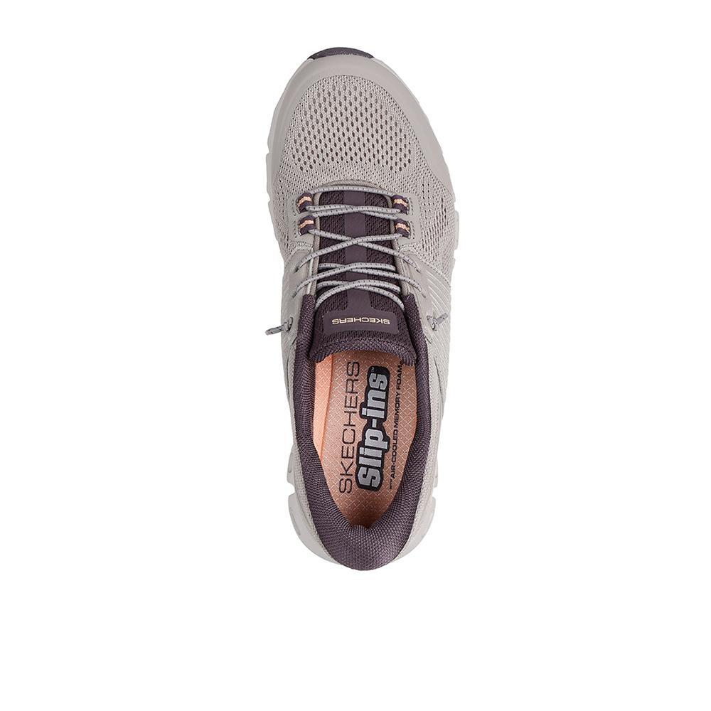 Sapatilhas Skechers Mulher Glide-step em Cinzento 3/4