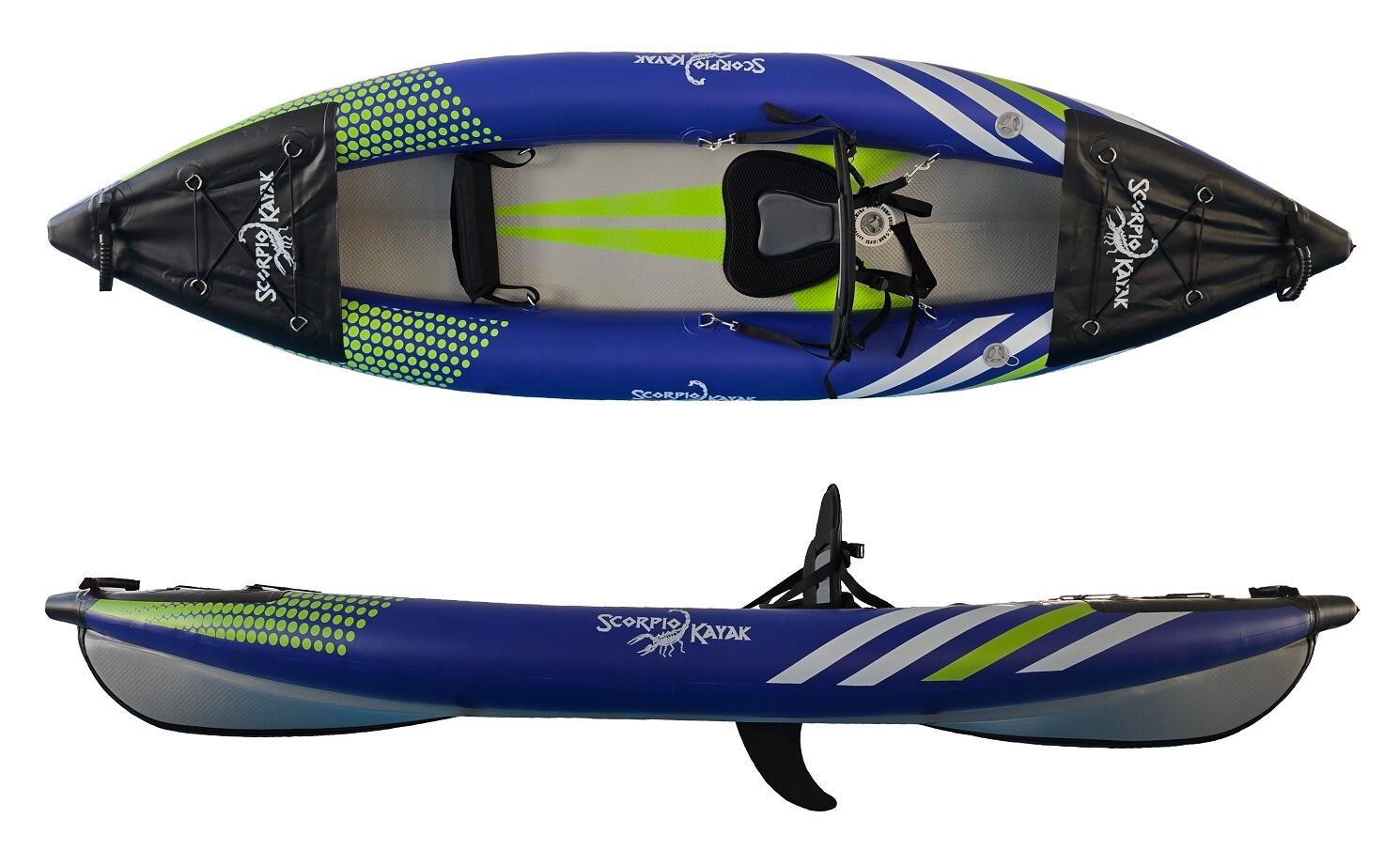 Kajak jednoosobowy pompowany do pływania Scorpio kayak Hybrid New I zestaw 2/7