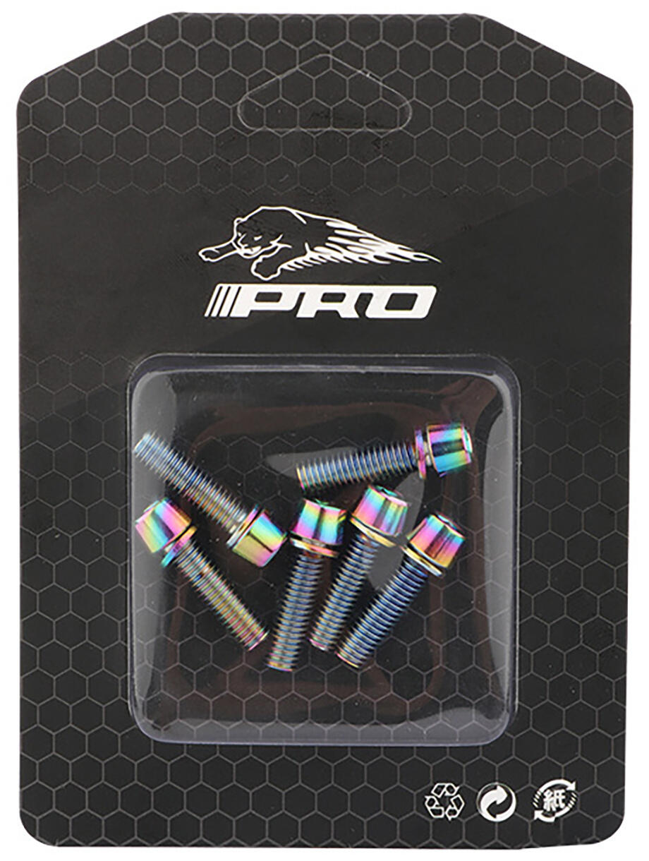 Śruby do wspornika kierownicy Meroca III Pro M5*18mm rainbow 6 szt