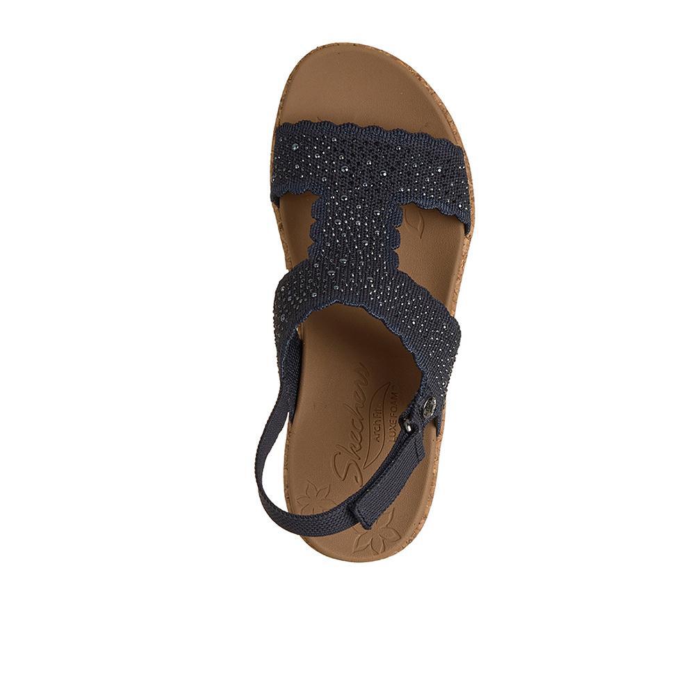 Sandalias Skechers Mujer Arch Fit Beverlee 2.0 Azul Marino 3/4