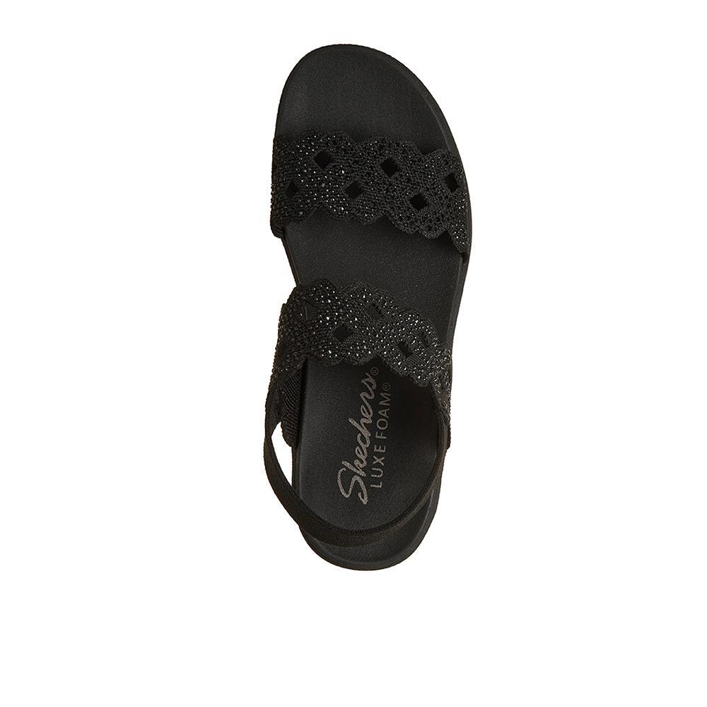 Sandalias Skechers Mujer Parallel Lite Rhinestone Cut Out Knit Negro 3/4