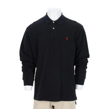 Seconde vie - Polo manches longues Homme Noir - Très bon état