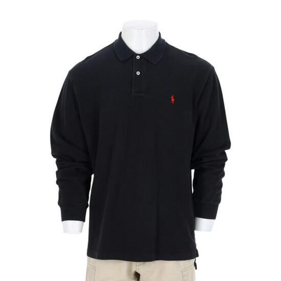 Seconde vie - Polo manches longues Homme Noir - Très bon état
