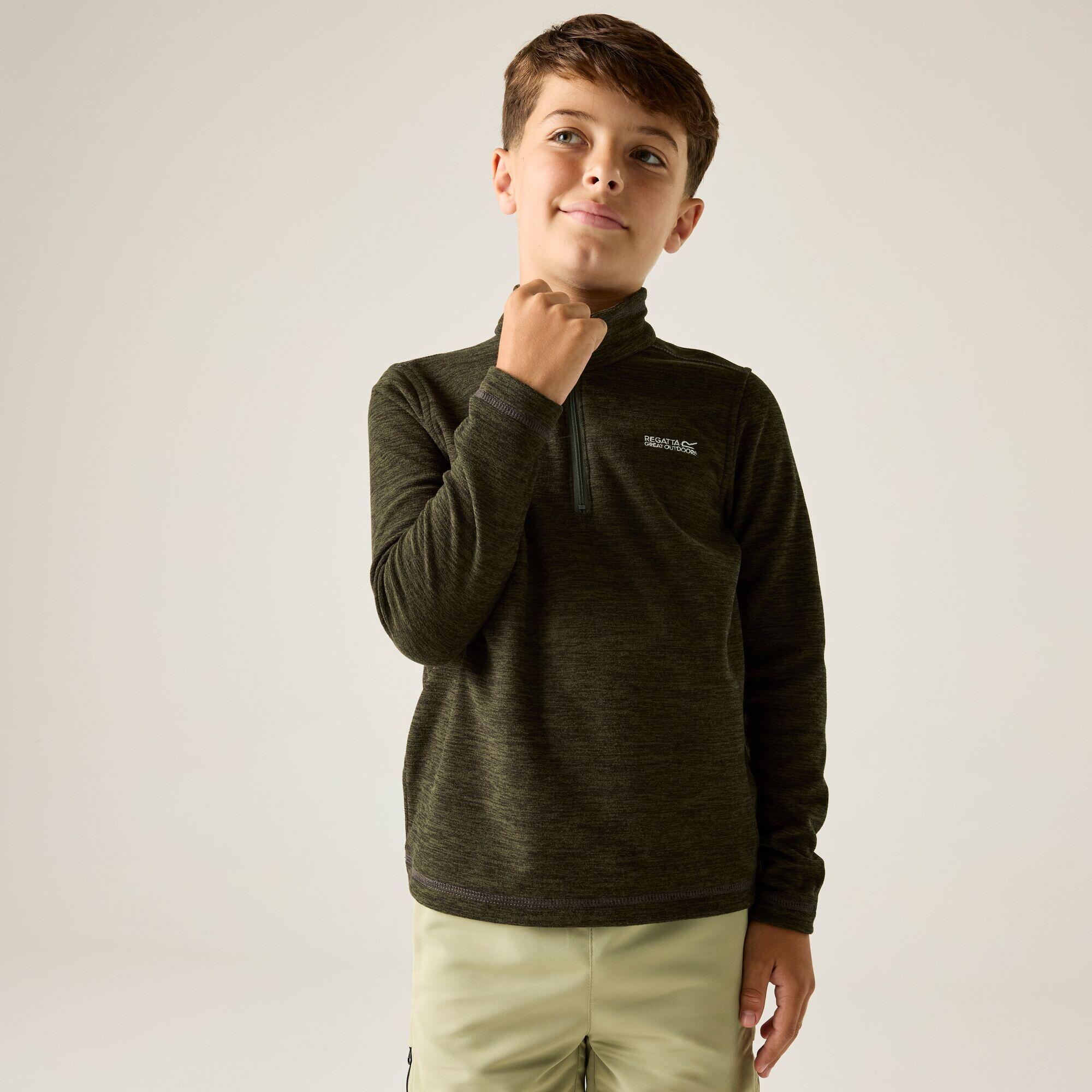 Kids Hot Shot Marl Half Zip Fleece