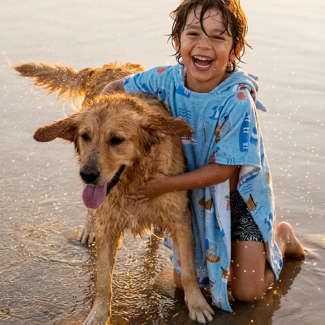 Kinder Surfen Handtuch-Poncho Mikrofaser Surf Pups 5/6