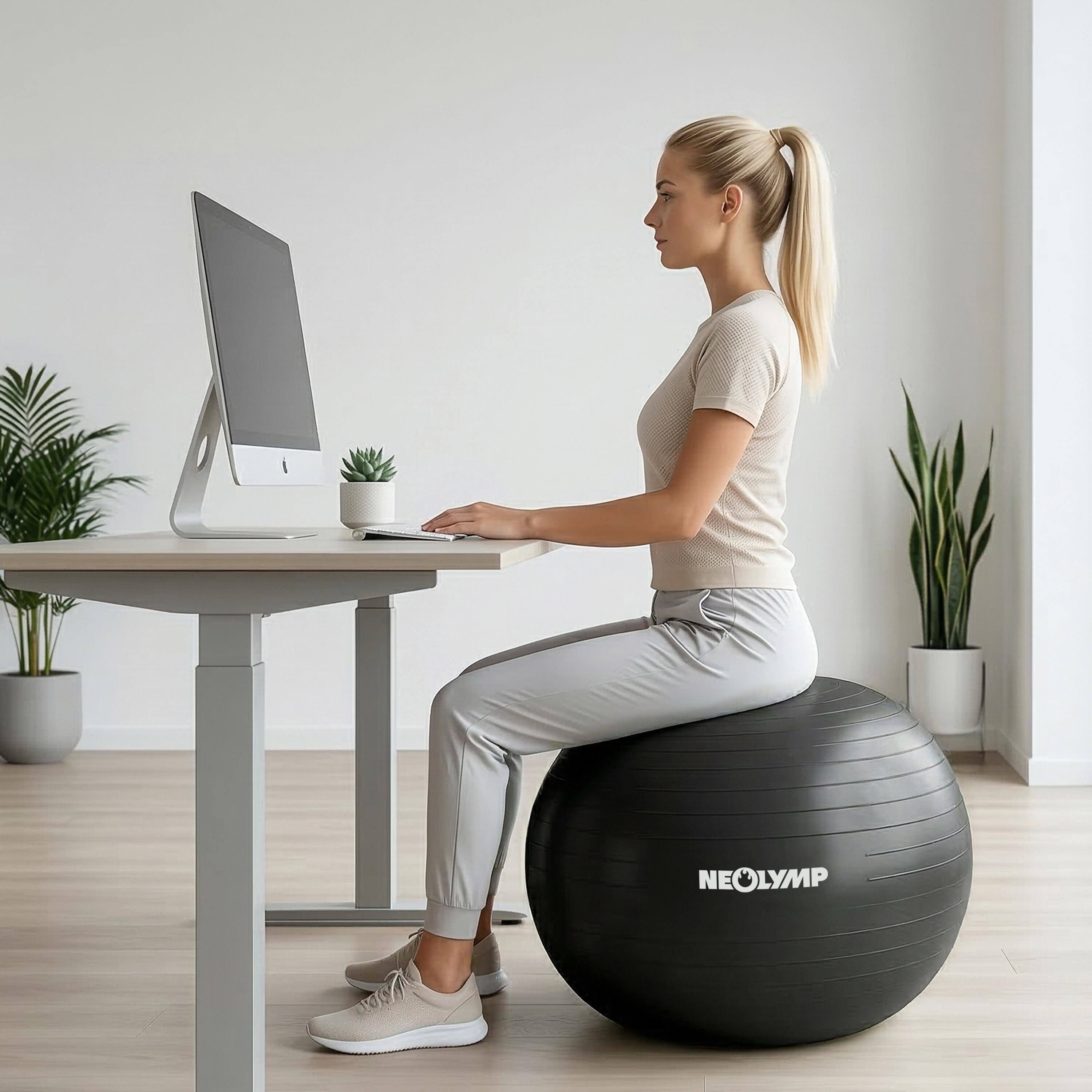 Gymnastikball ergonomisch Anti-Burst 300 kg Sitzball Homeoffice S 6/6