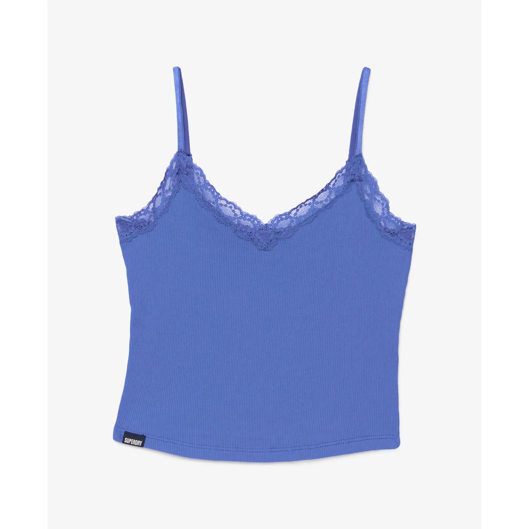 Canotta corta con bordino in pizzo donna Superdry Essentiel 7/7